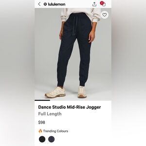 Lululemon Mid Rid Rise Navy Jogger Size 10